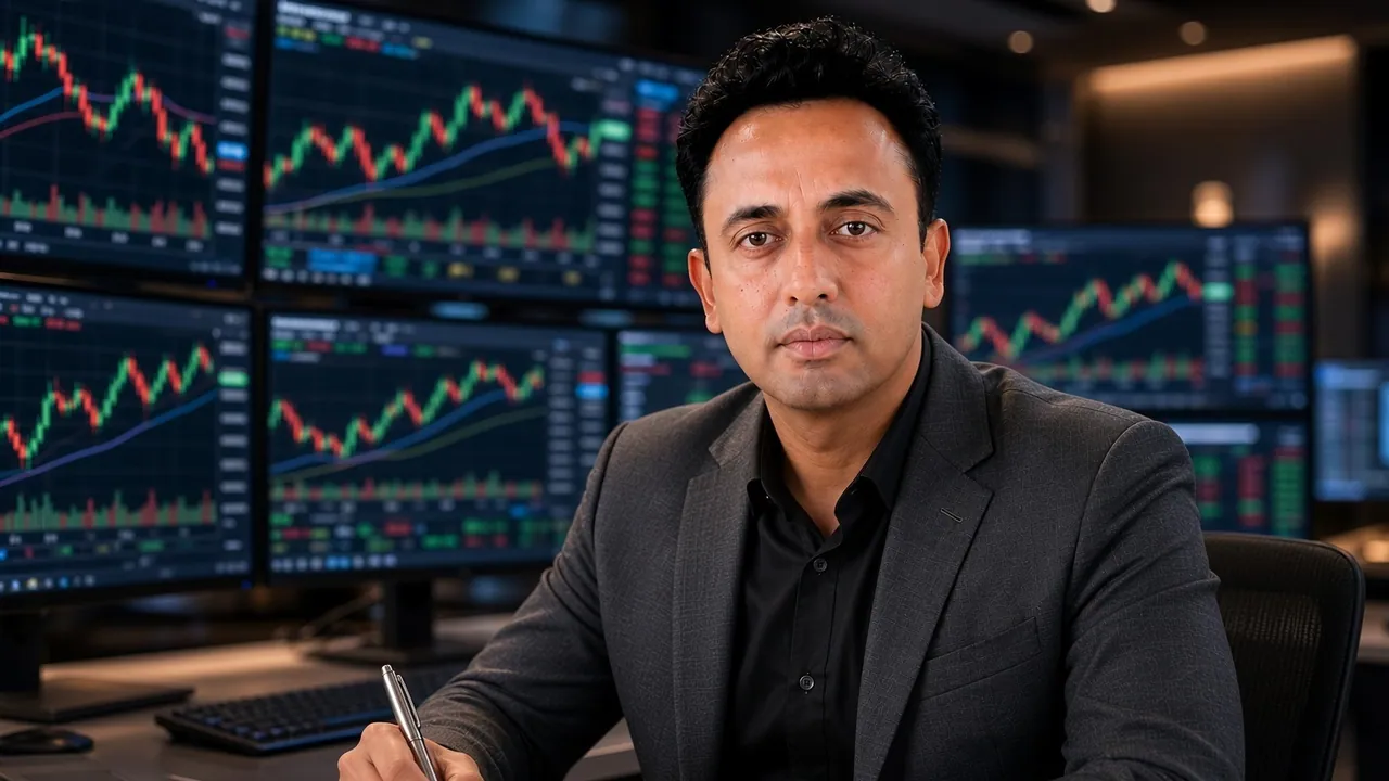 Jitendra Wadhwani analysing stock market charts on trading screens