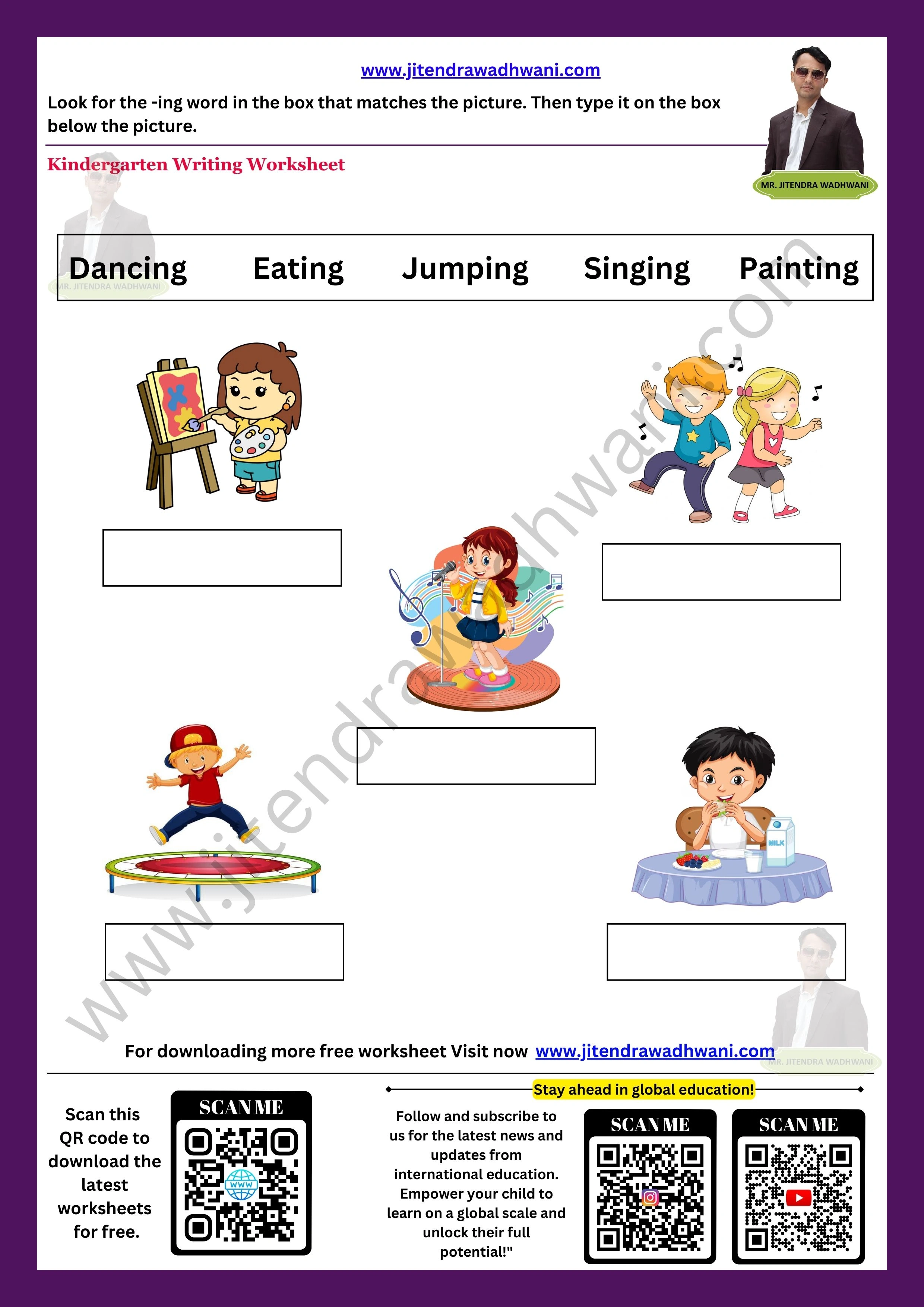 English Action Words Worksheet  1