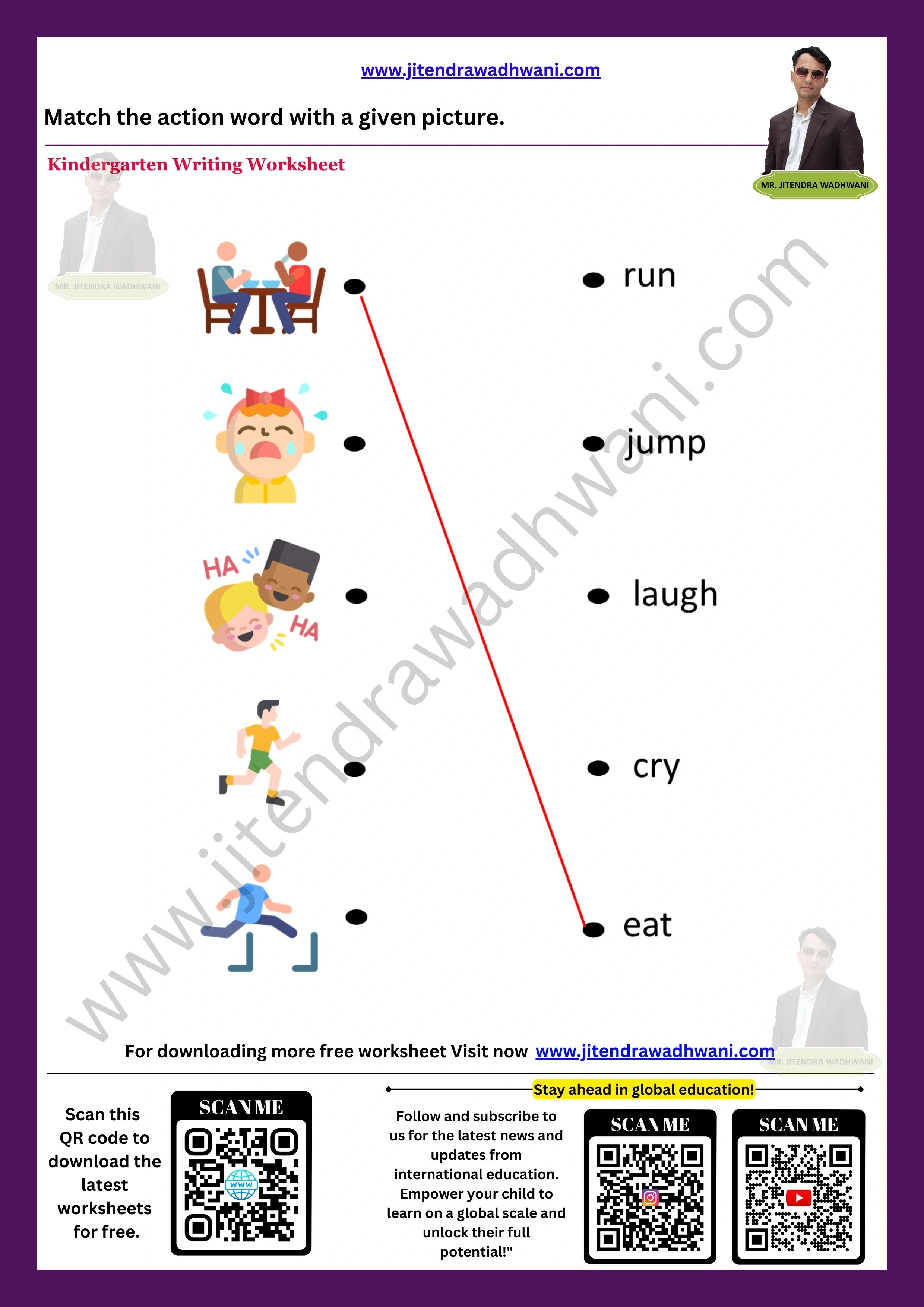 English Action Words Worksheet  4