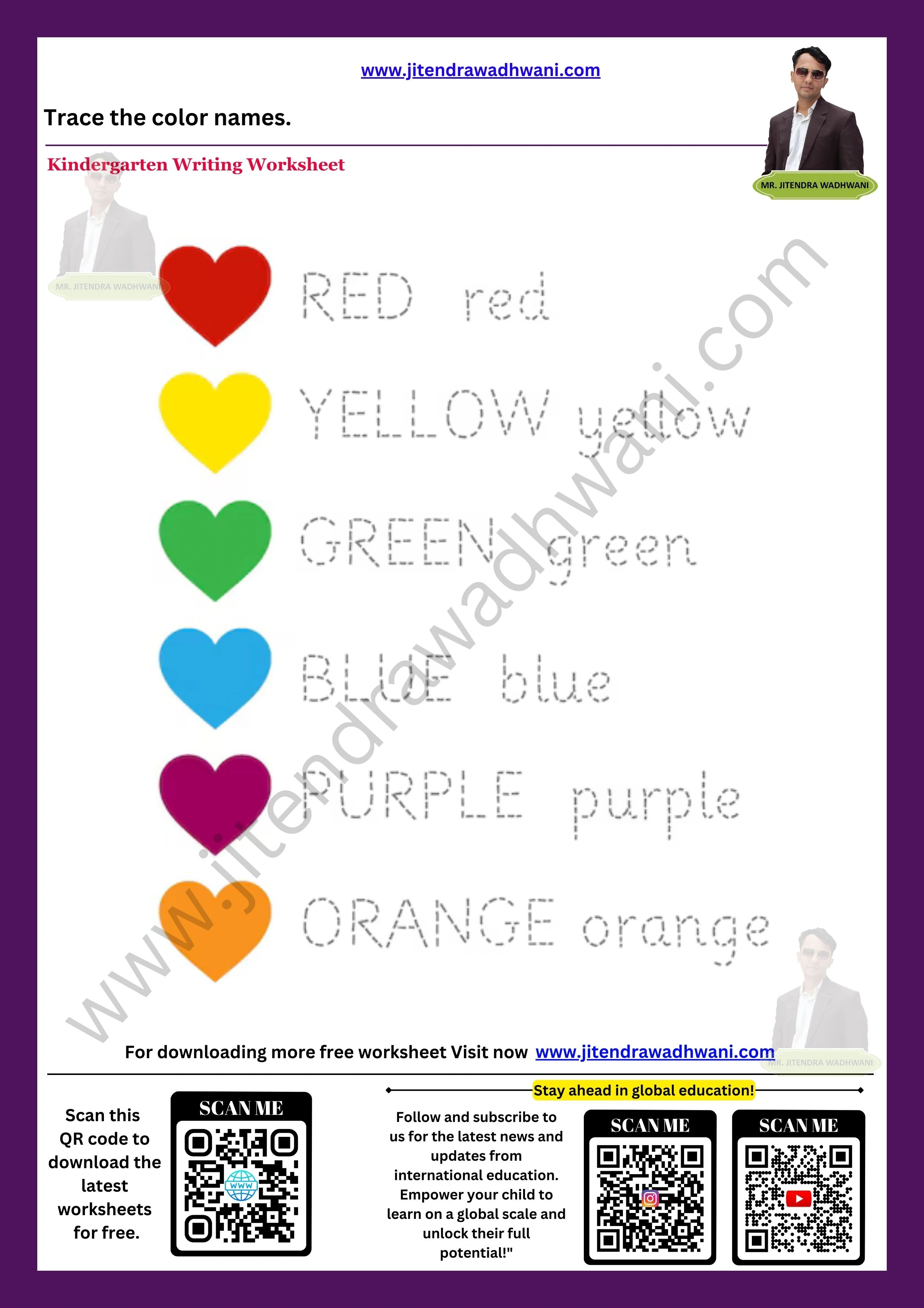 English color names worksheet 1