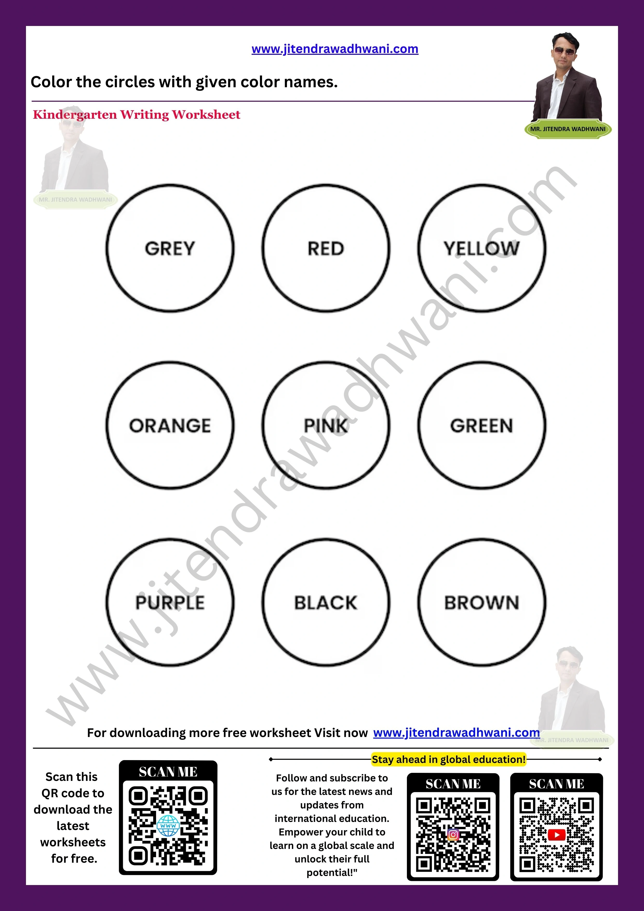 English color names worksheet 2