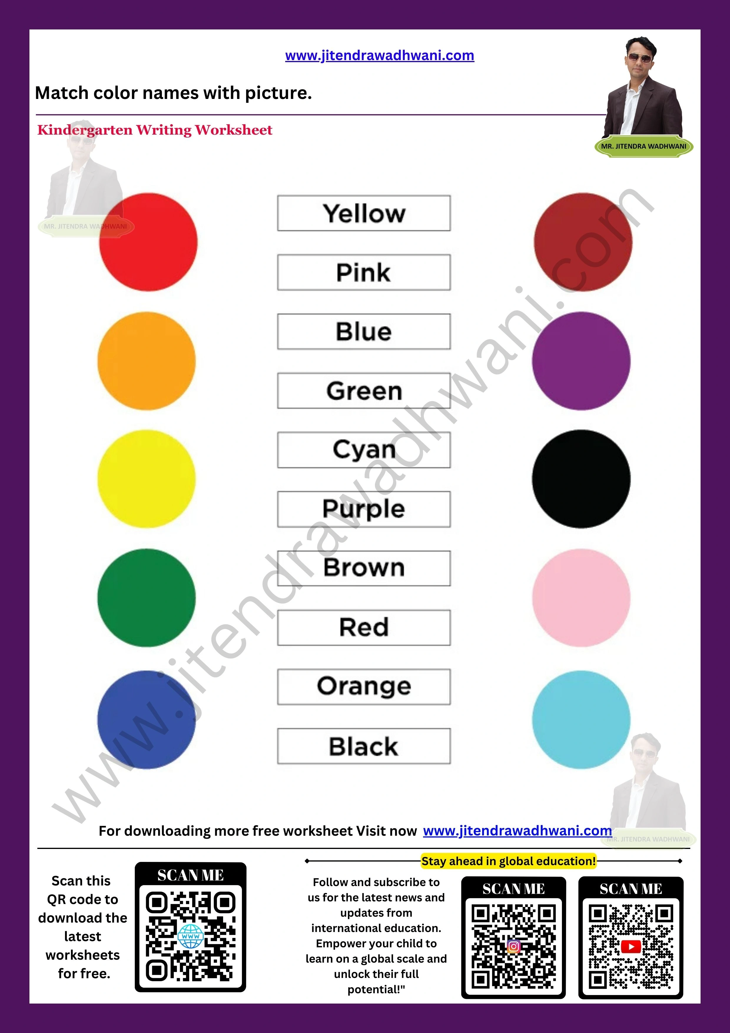 English color names worksheet 3