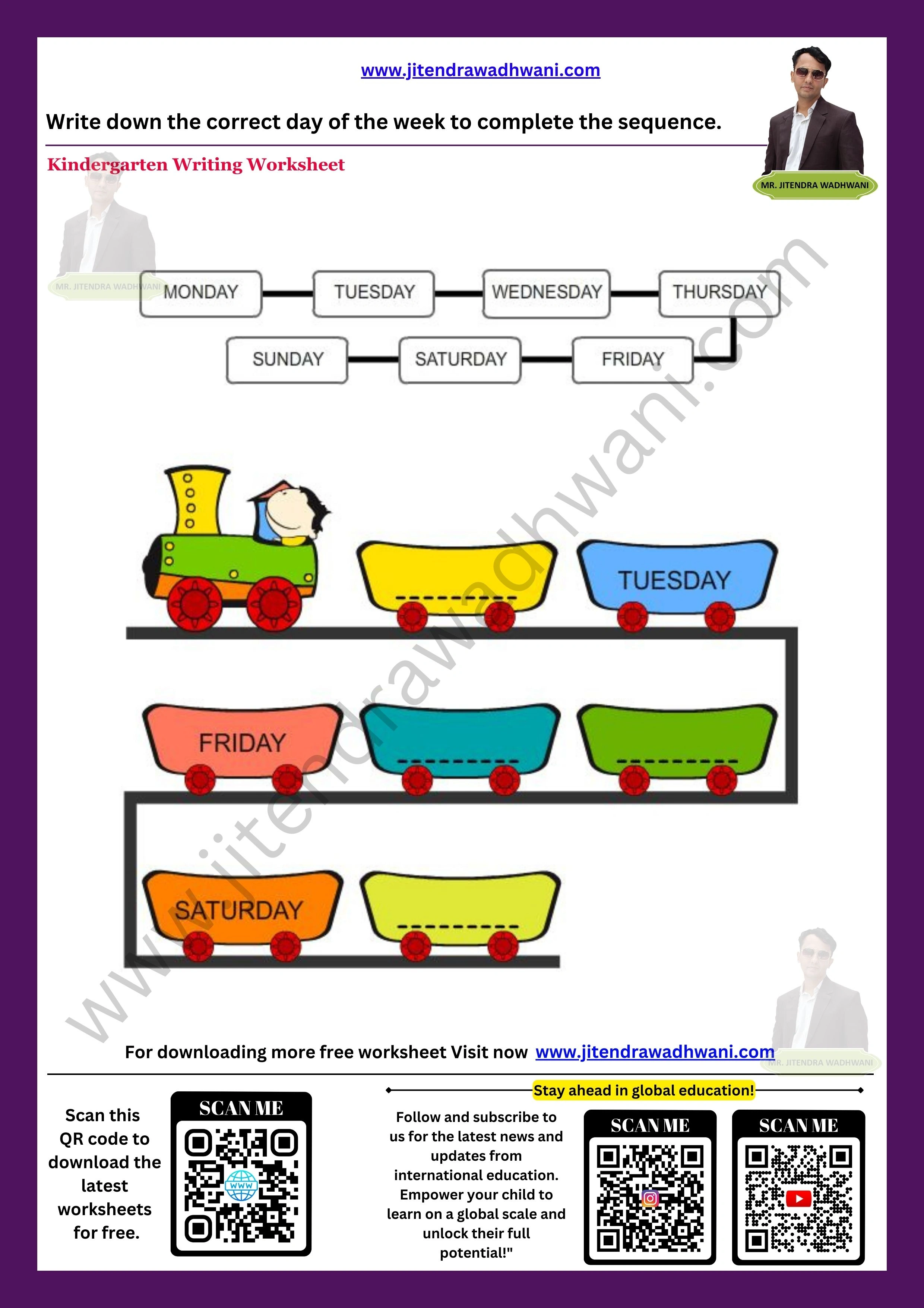 English Days Of the Week Worksheet 3