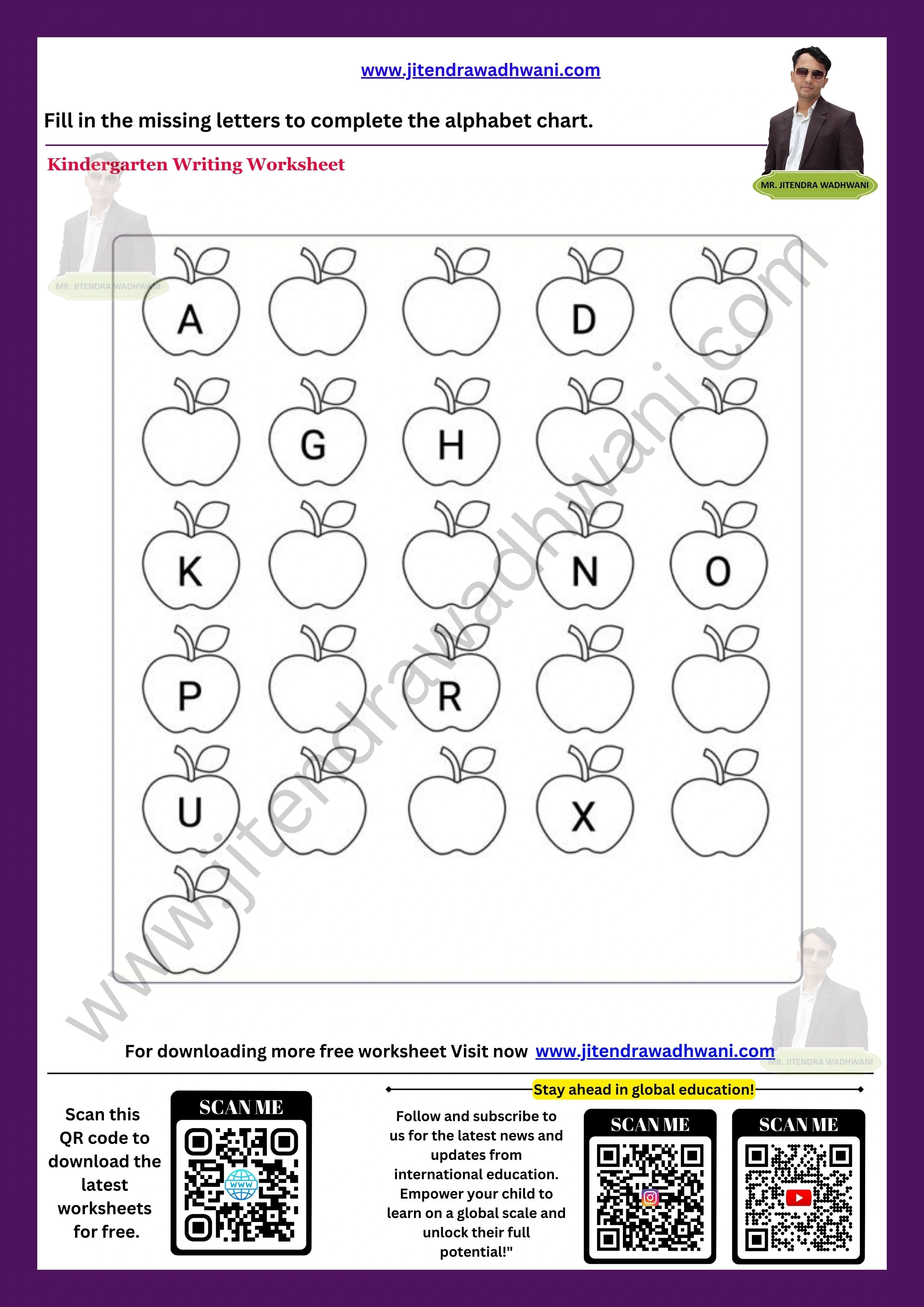 English Missing Letter Worksheet 1