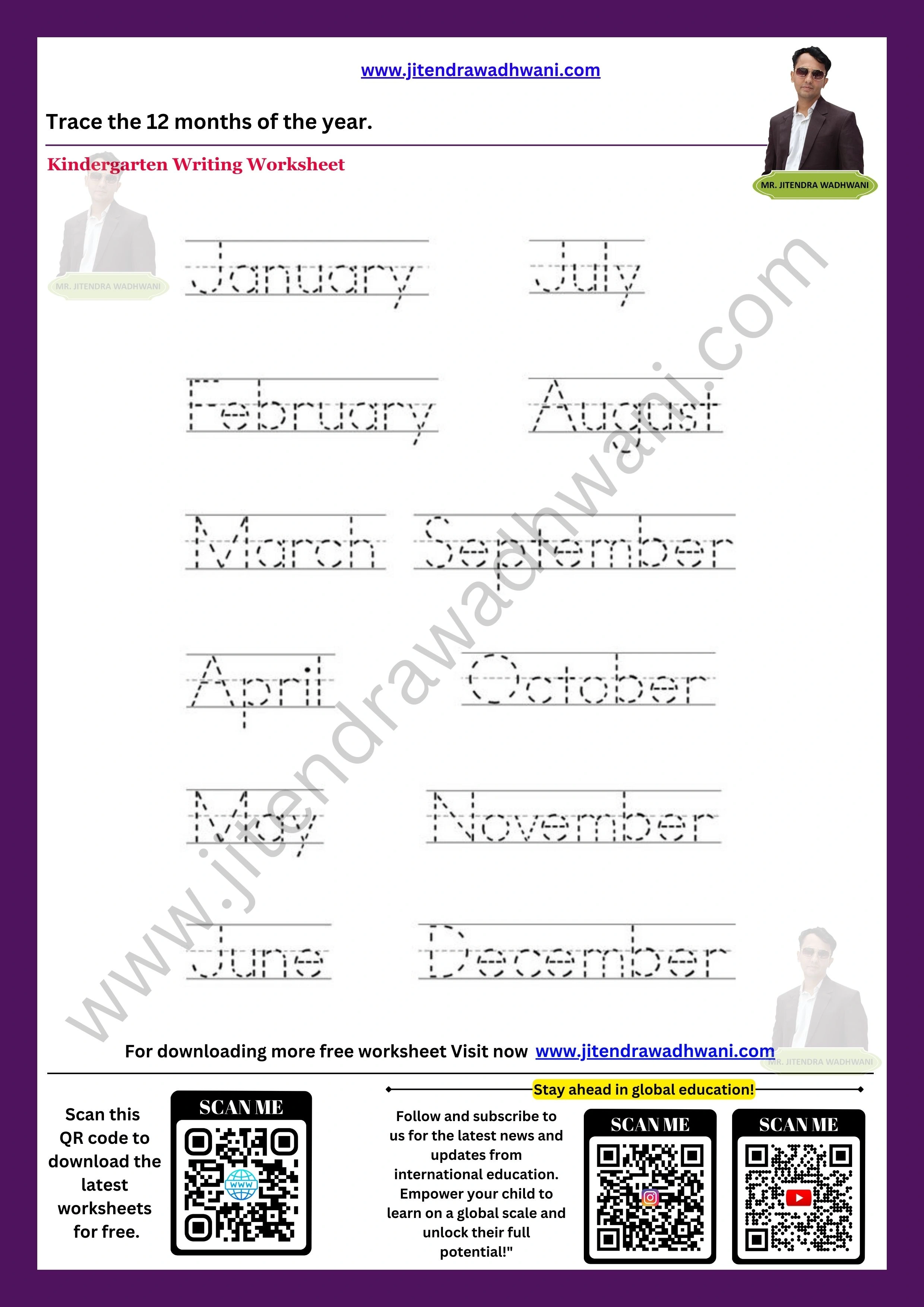 English Months of the Year Worksheet 1