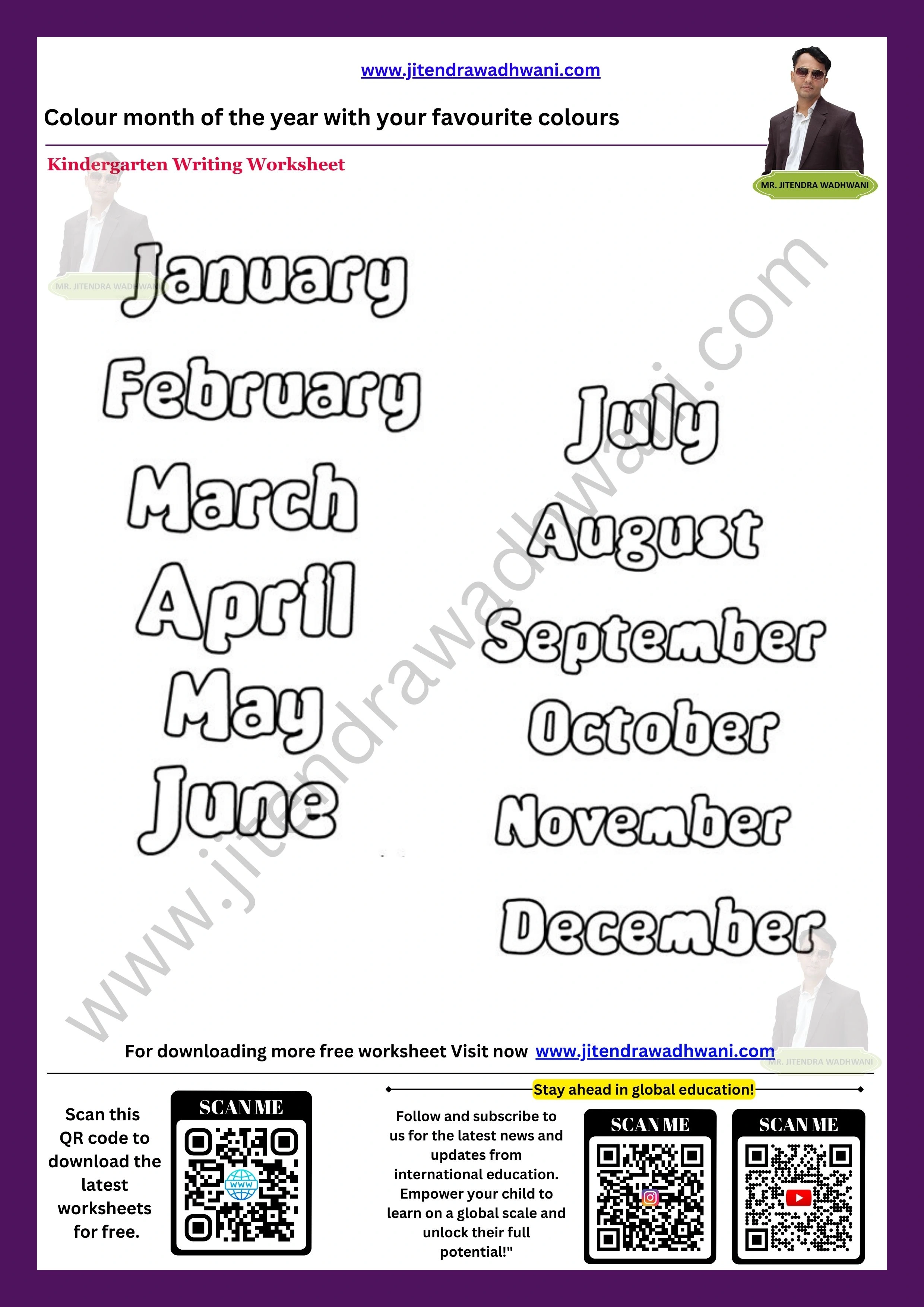 English Months of the Year Worksheet 5