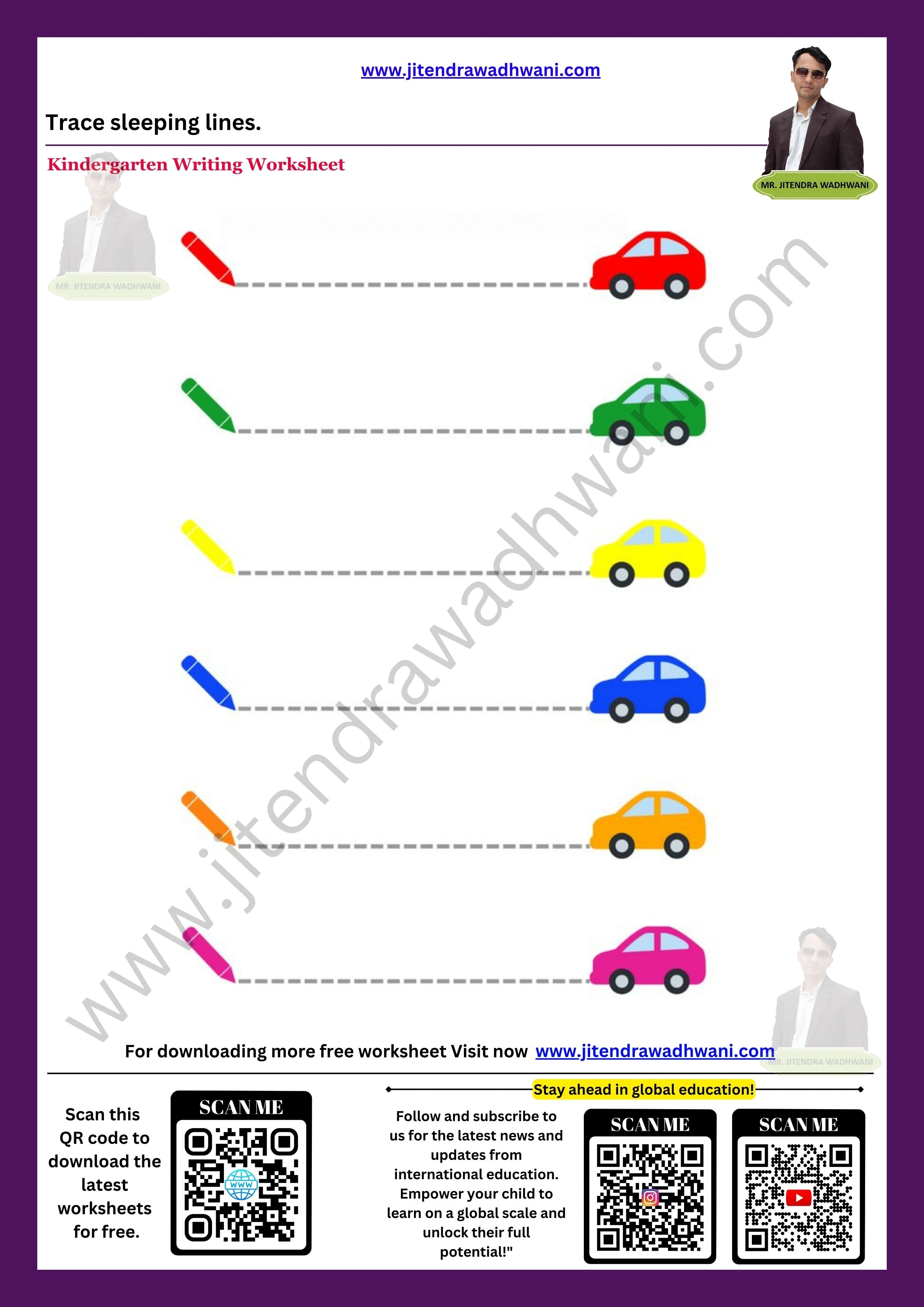 Pattern Tracing  Sleeping Lines Worksheet 