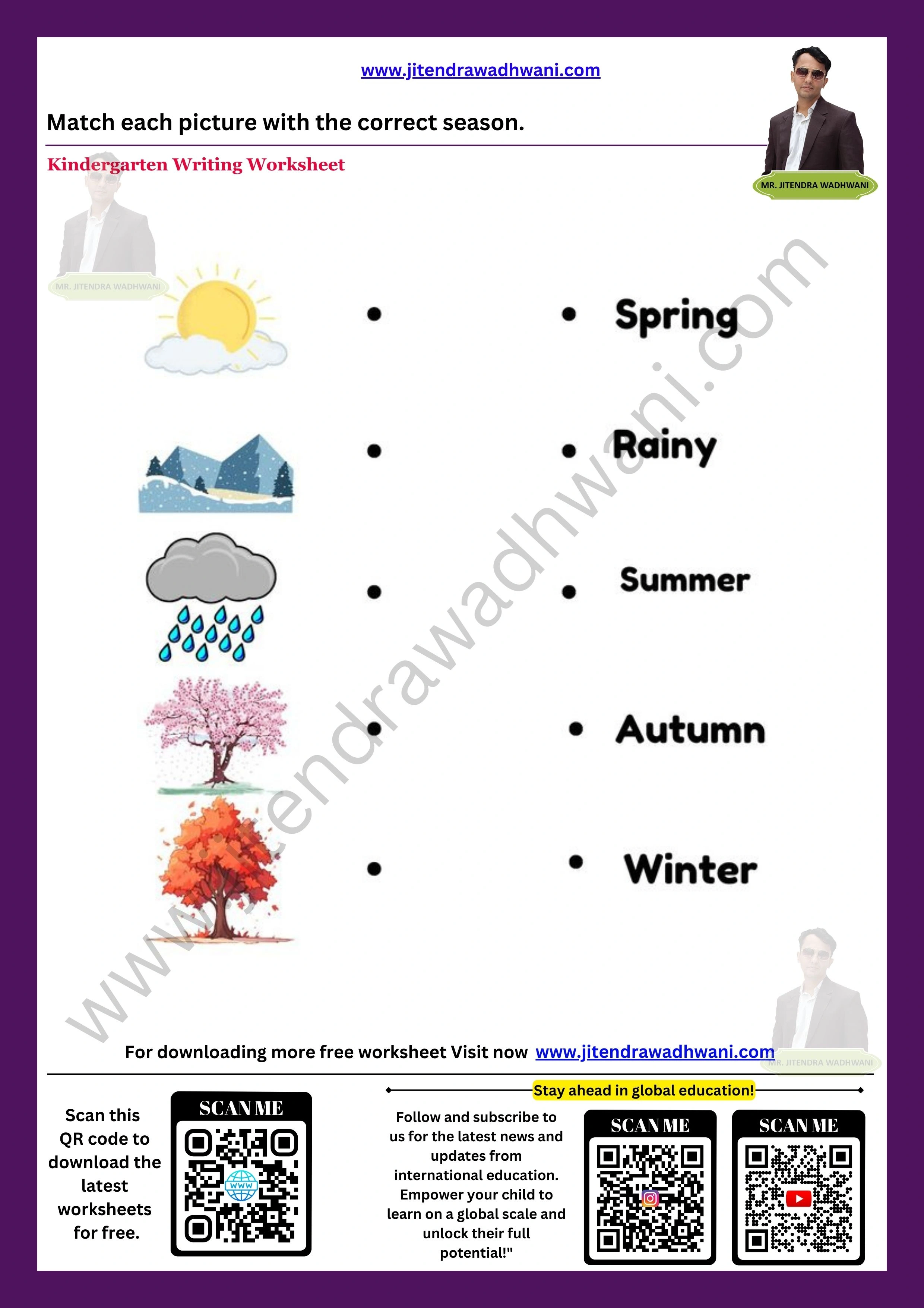 English Seasons Worksheet 1