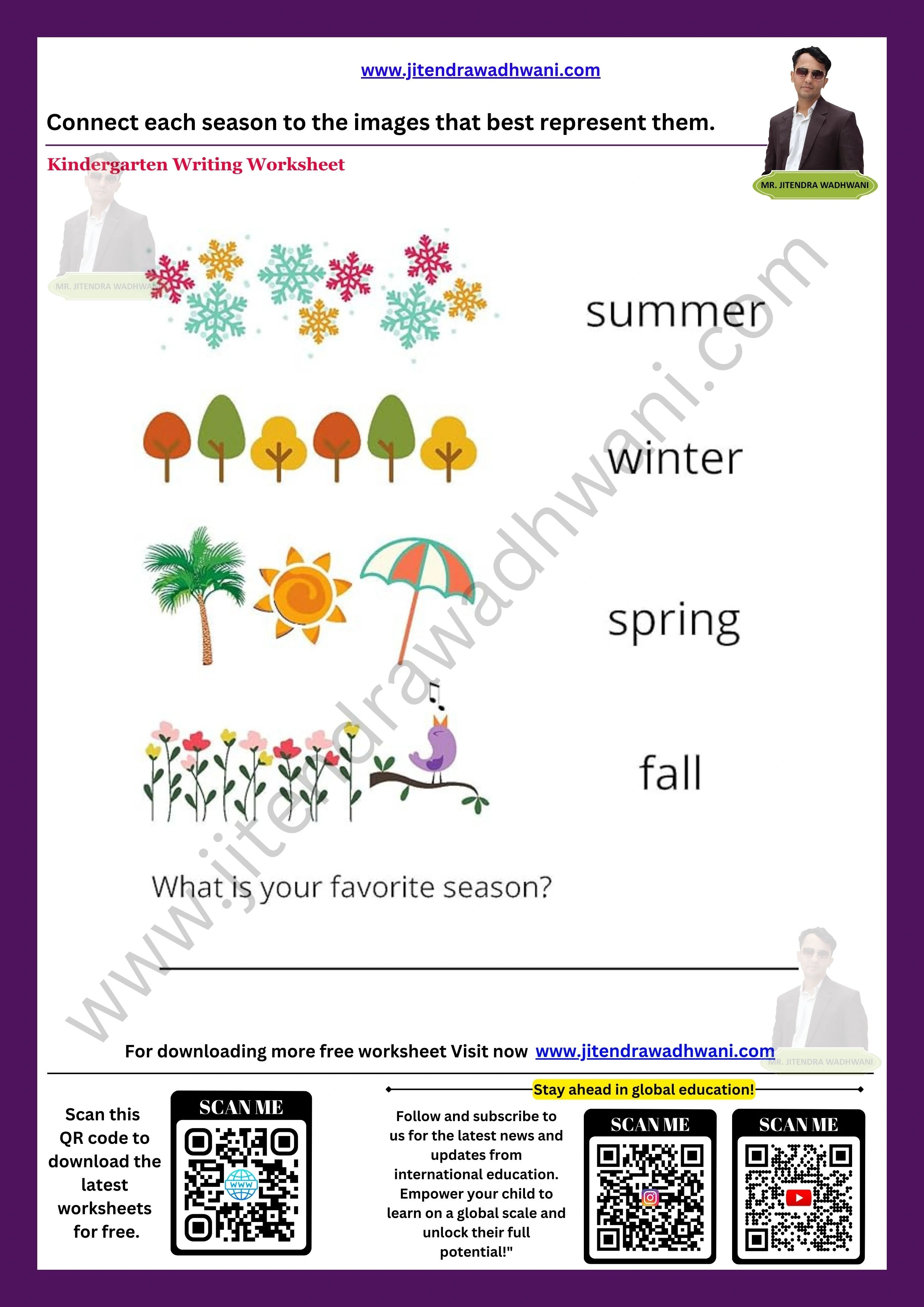 English Seasons Worksheet 2