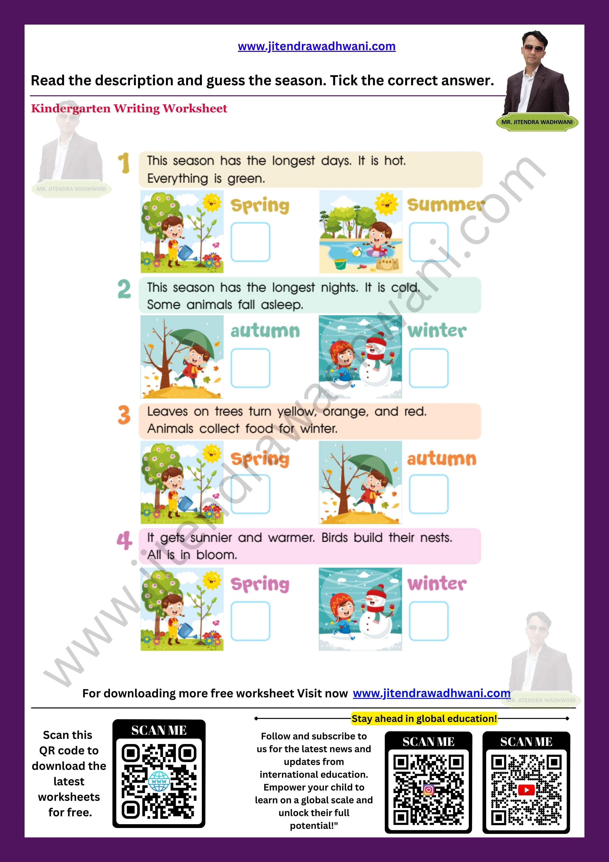 English Seasons Worksheet 4