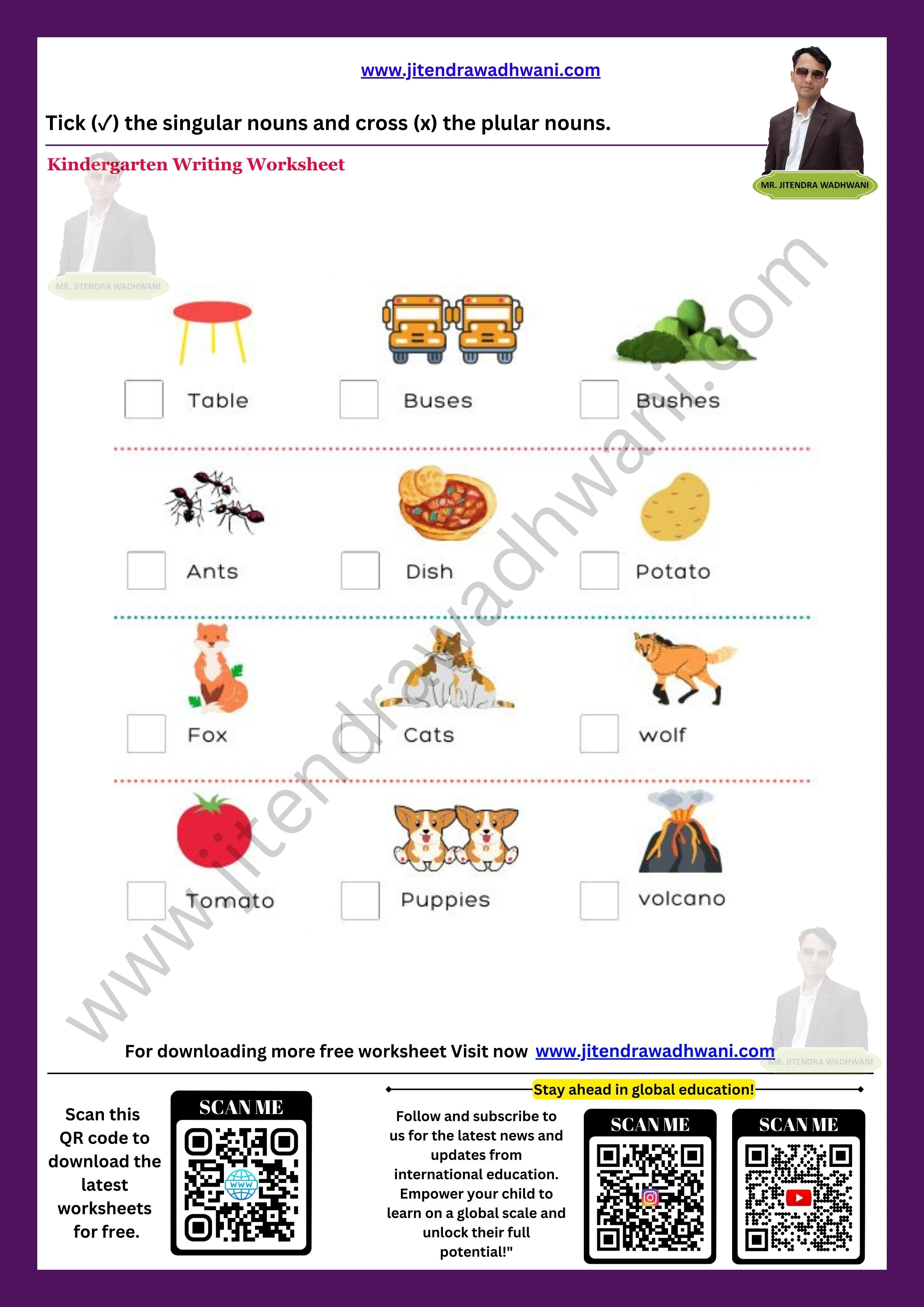 English Singular Plural Worksheet 5