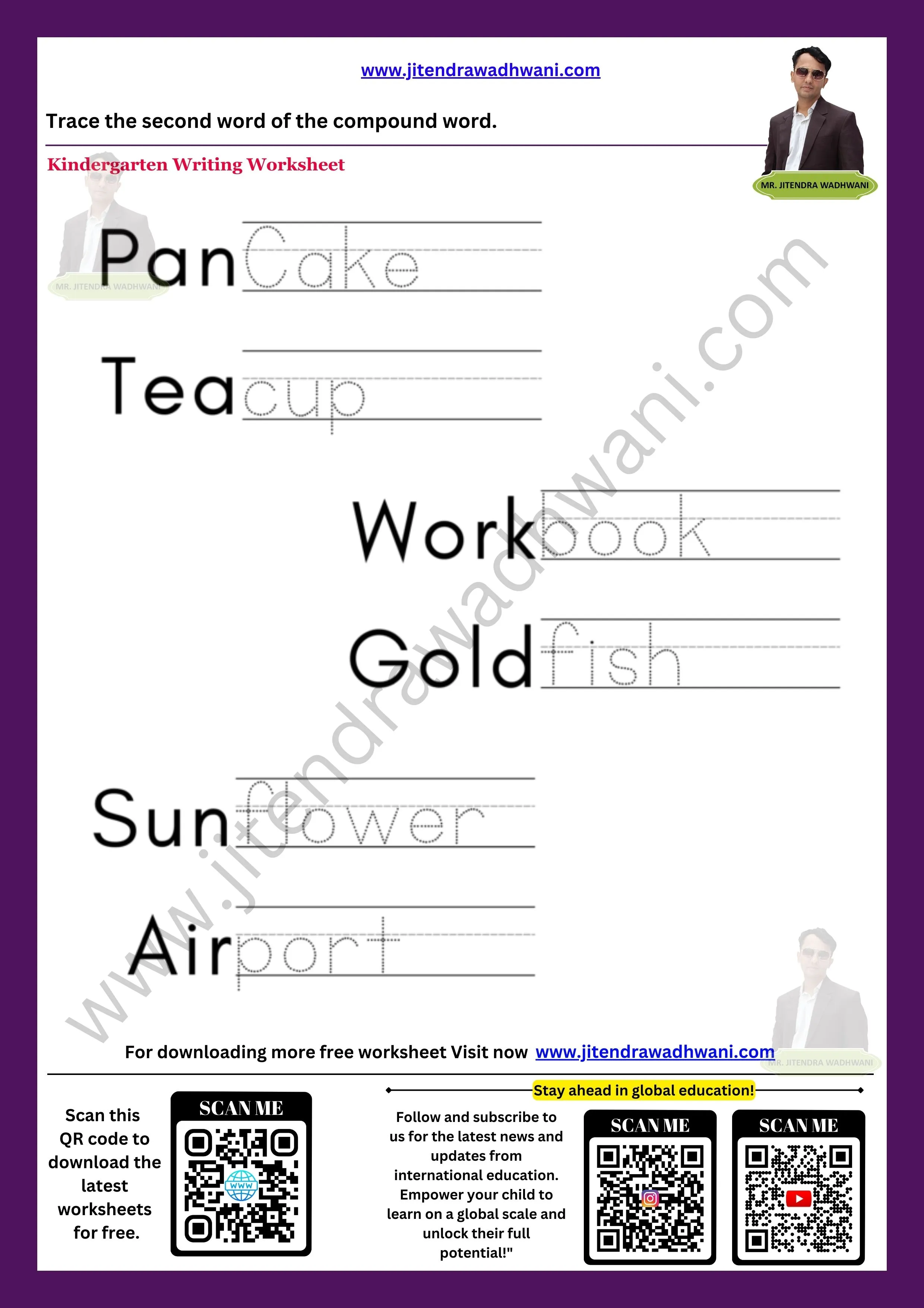 English Word Tracing Worksheet 4