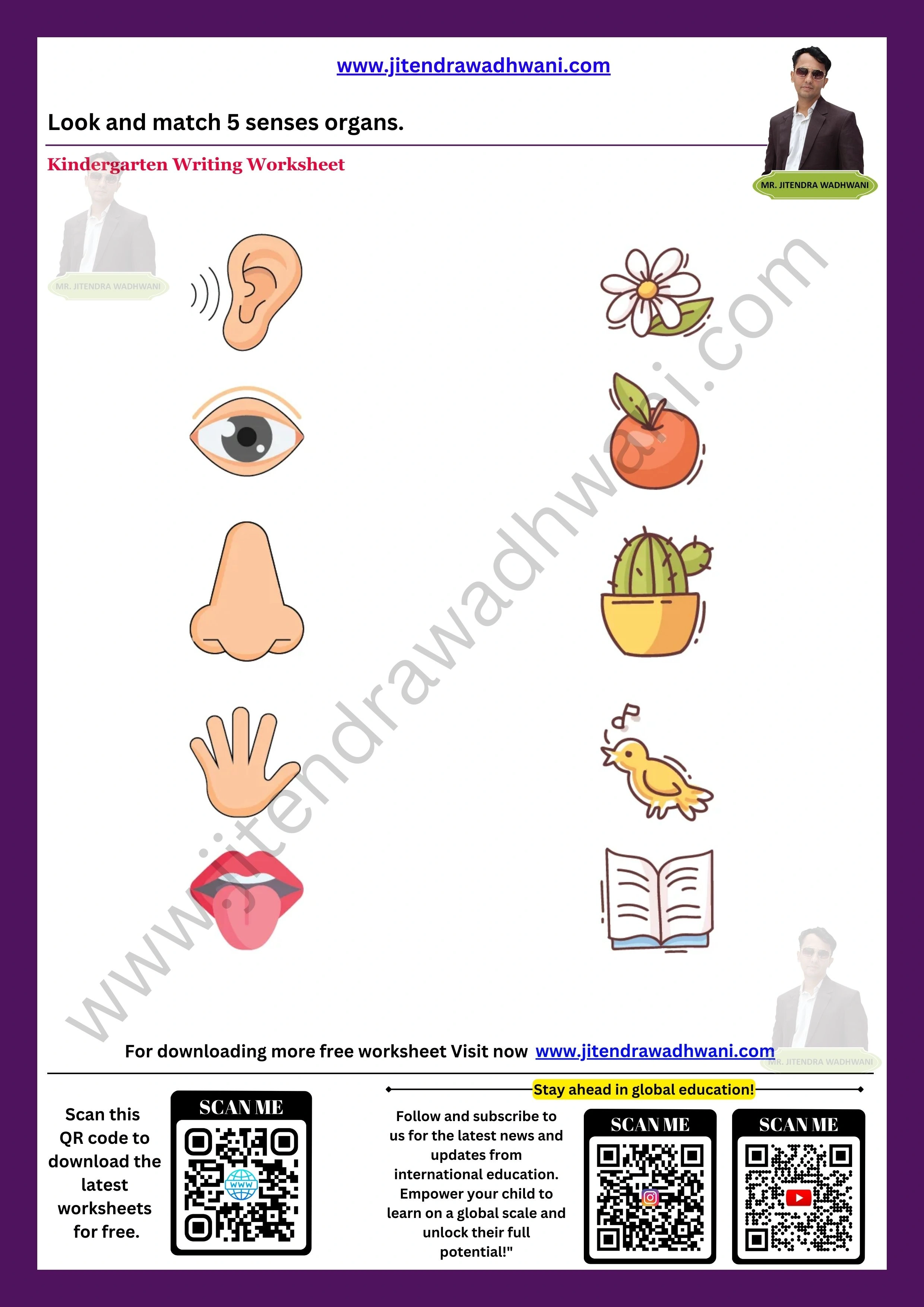 5 senses worksheets 1