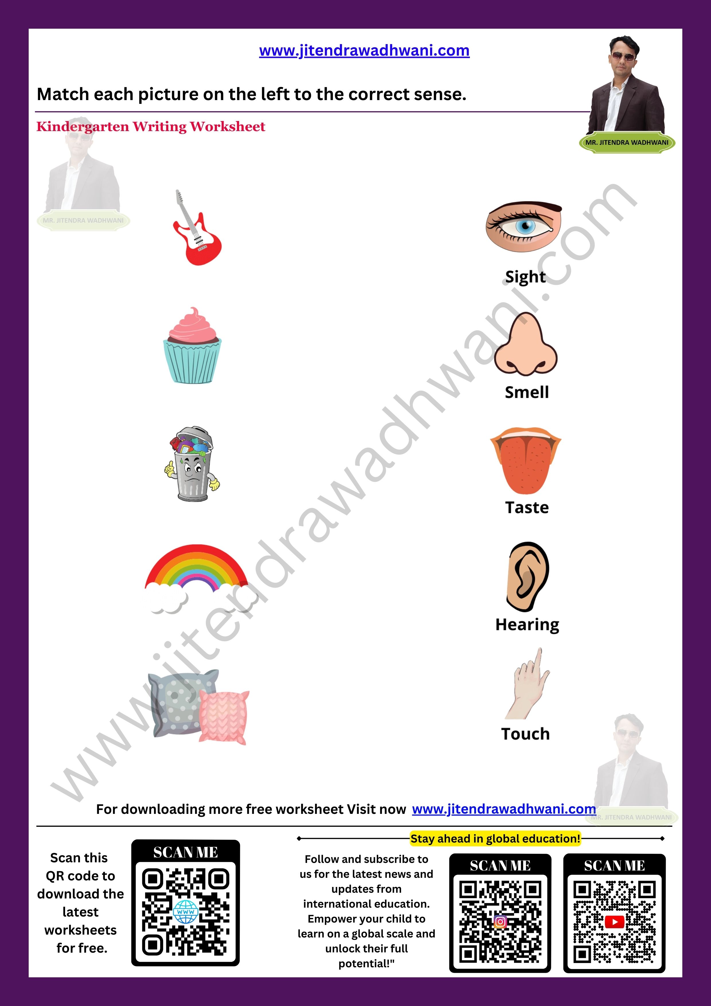 5 senses worksheets 2