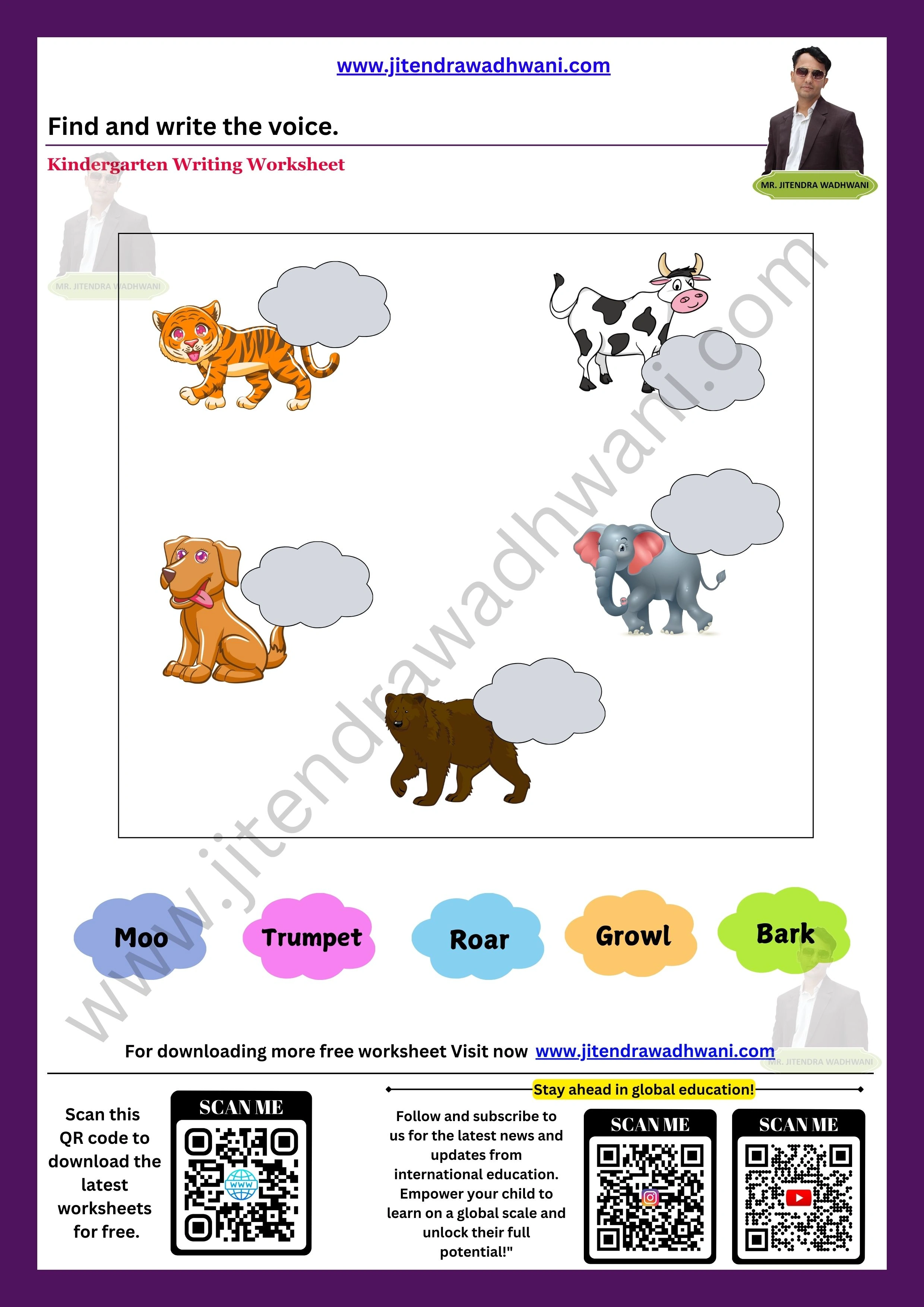 Animal Sounds Worksheet 3