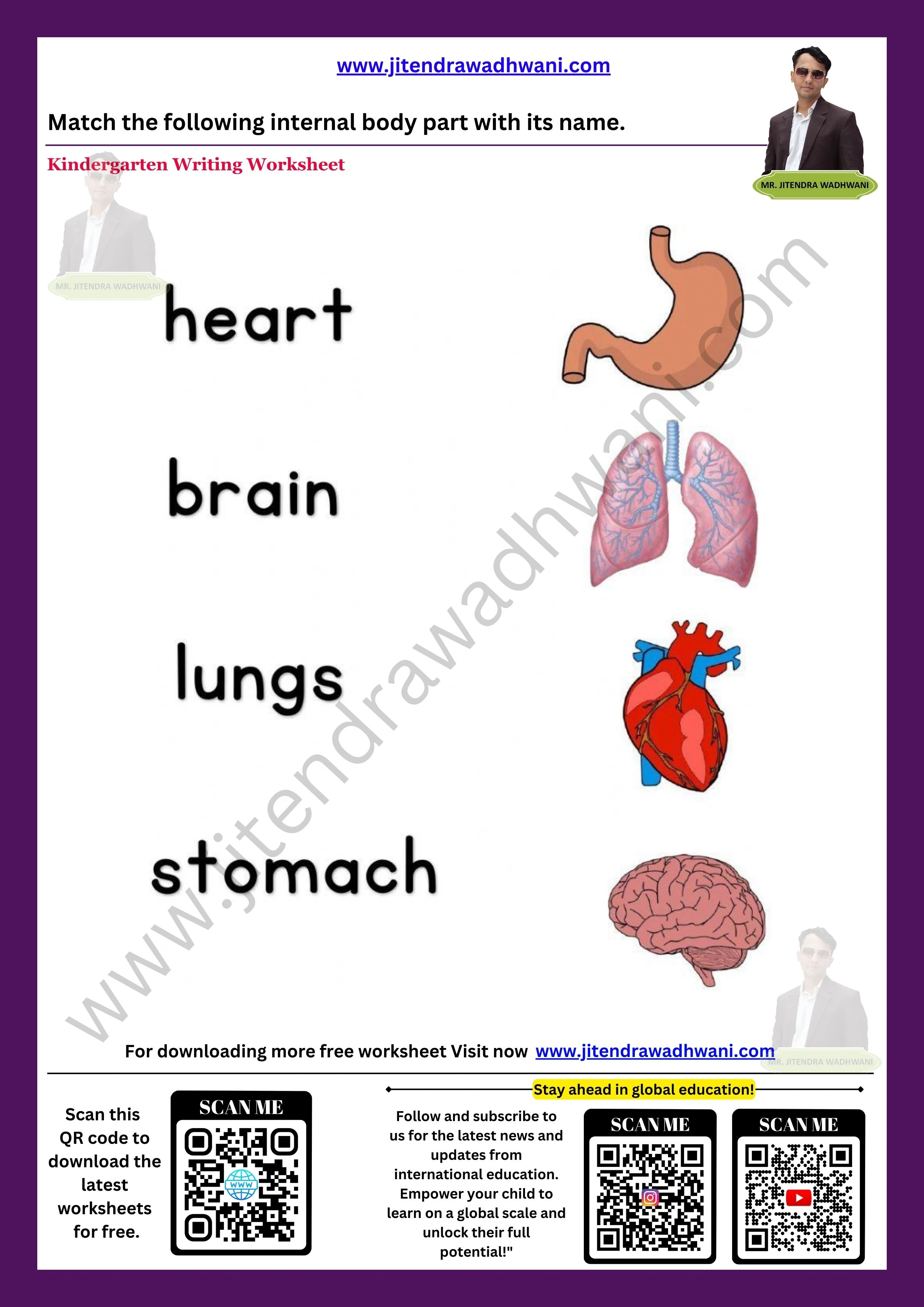 Human Body Parts Worksheet 1