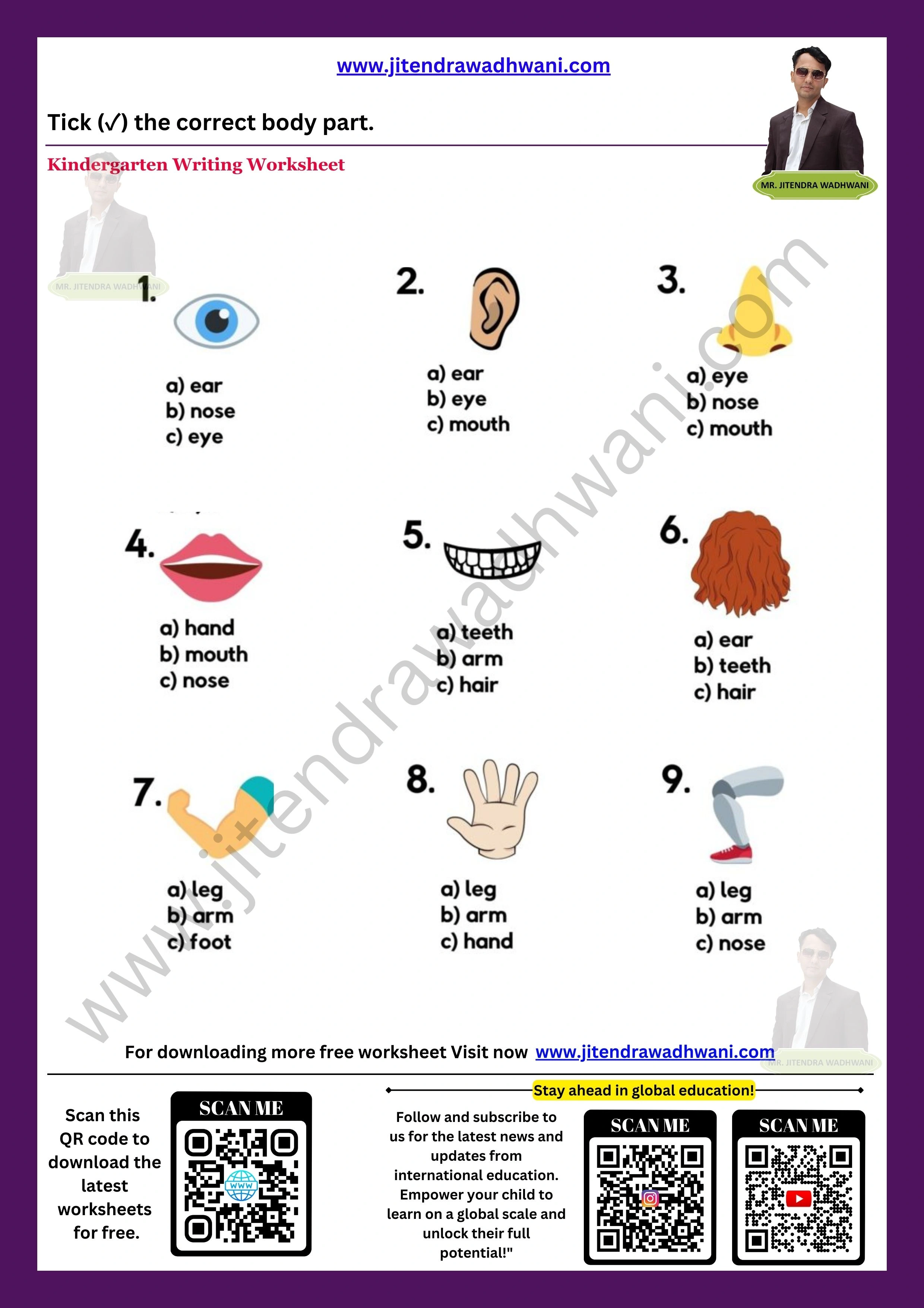 Human Body Parts Worksheet 4