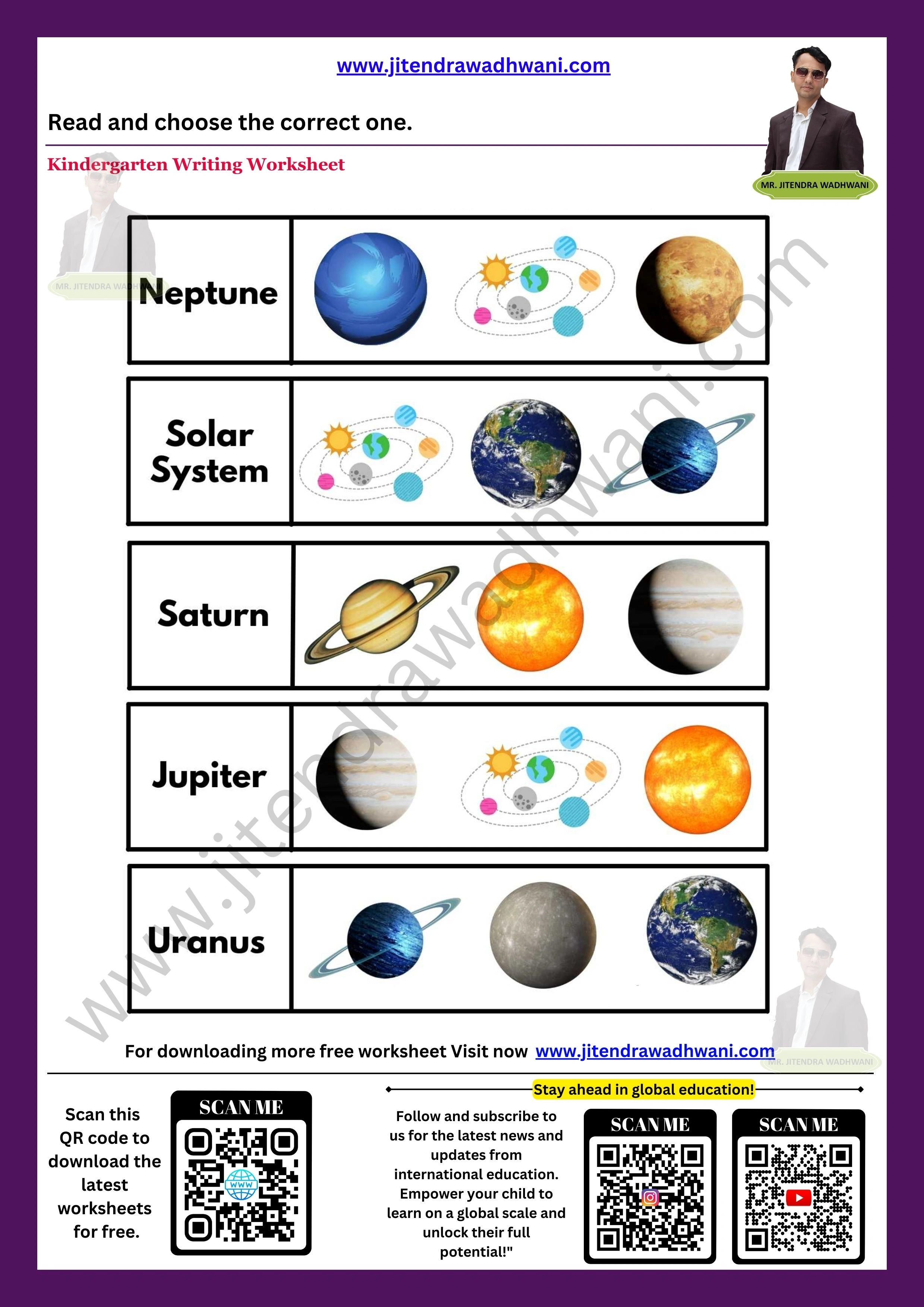 Solar System Worksheet 2