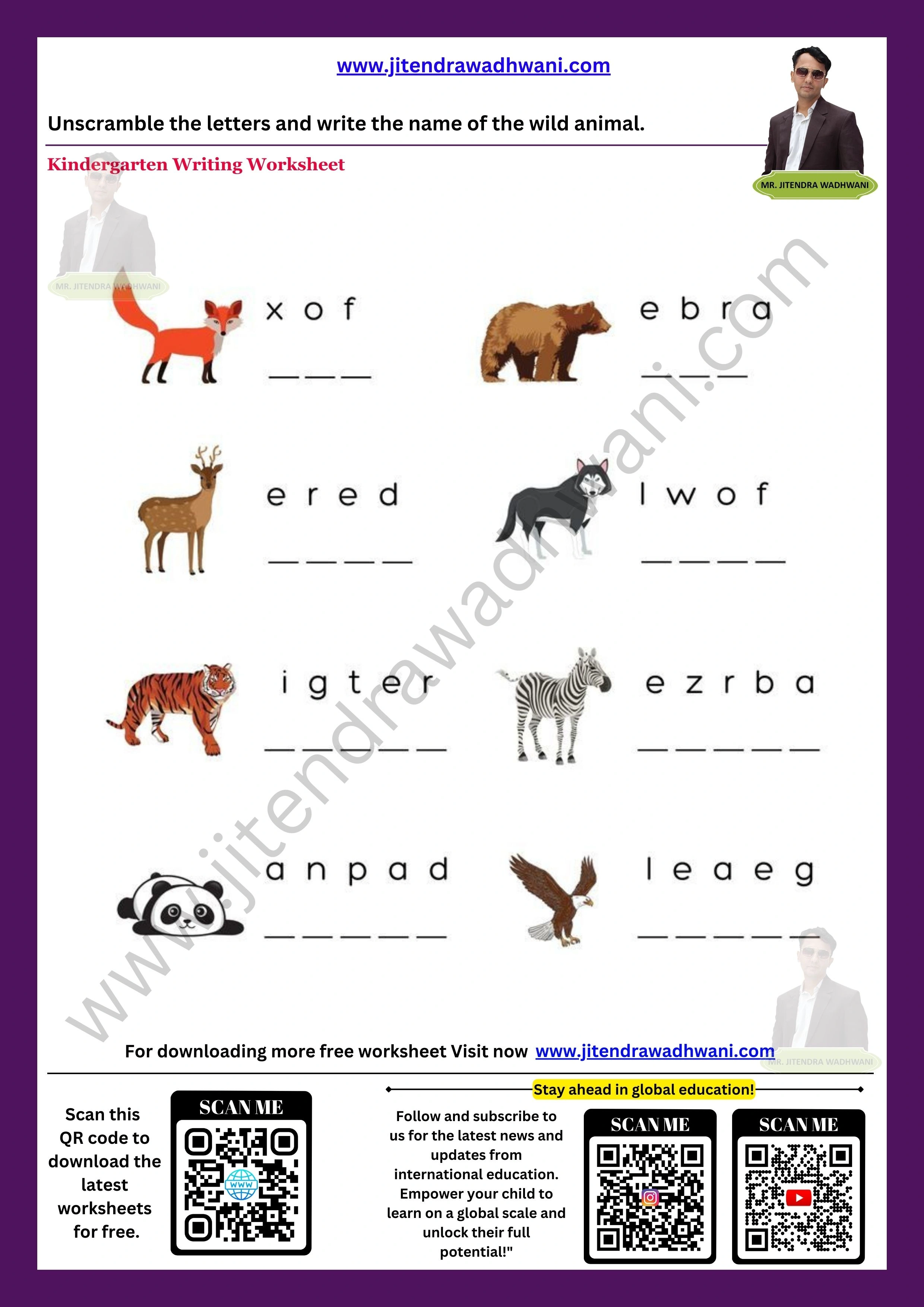 Wild Animals Worksheet 3